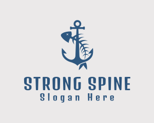 Fishbone Anchor Harbor logo design