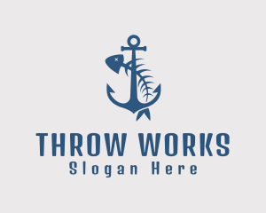 Fishbone Anchor Harbor logo design