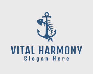 Fishbone Anchor Harbor logo design