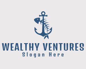 Fishbone Anchor Harbor logo design