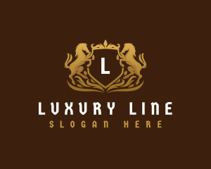 Luxury Horse Crest Shield logo design