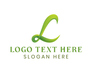 Gradient Script Letter L logo