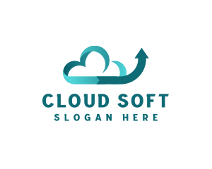 Online Cloud Arrow logo design