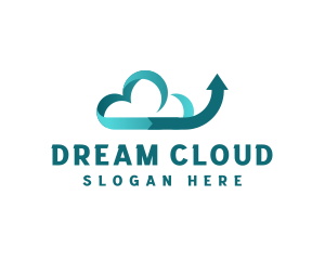 Online Cloud Arrow logo design