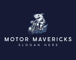 Shark Motorcycle Biker logo design