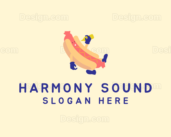 Hot Dog Sandwich Cartoon Logo