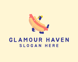 Hot Dog Sandwich Cartoon  Logo