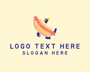 Hot Dog Sandwich Cartoon  Logo