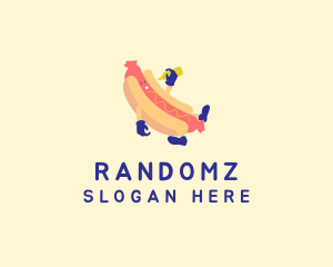 Hot Dog Sandwich Cartoon  Logo