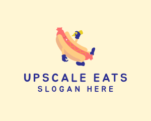 Hot Dog Sandwich Cartoon  logo design