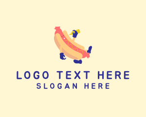 Cartoon - Hotdog Sandwich Cartoon logo design