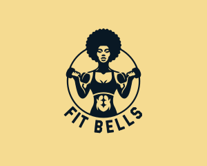 Afro Woman Fitness Gym logo design