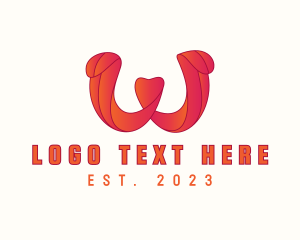 Gradient Ribbon Letter W logo