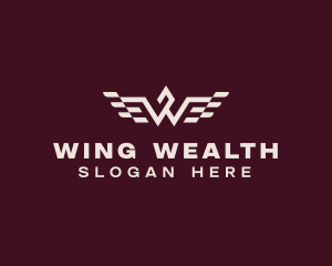 Racing Wings Letter W logo design