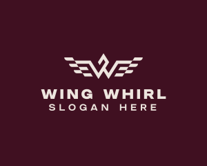 Racing Wings Letter W logo design