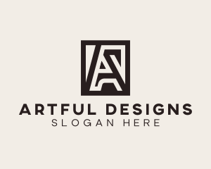 Interior Design Architect Letter A logo design