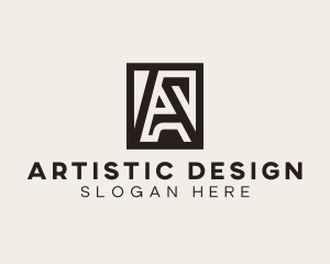 Interior Design Architect Letter A logo design