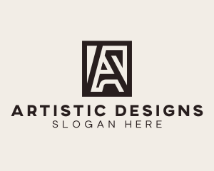 Interior Design Architect Letter A logo design