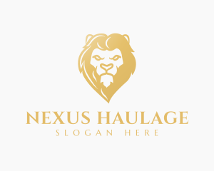 Golden Lion Head logo design