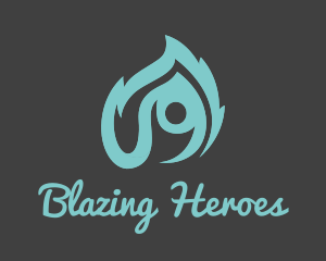 Blue Flame Fire Person logo