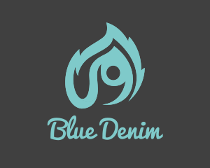 Blue Flame Fire Person logo design