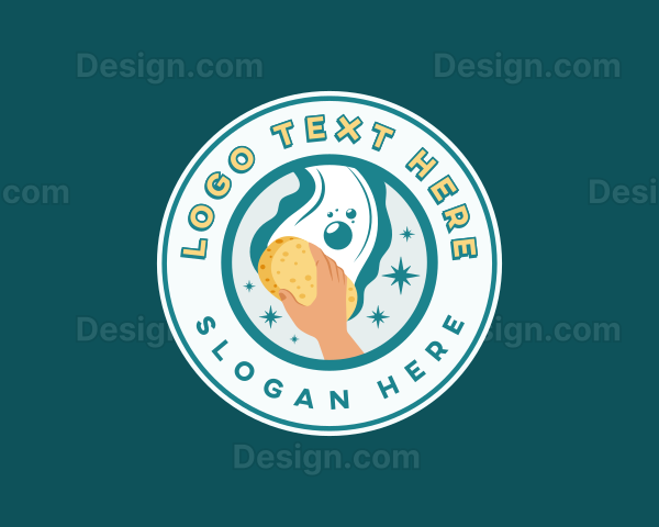 Sponge Hand Wash Cleaning Logo