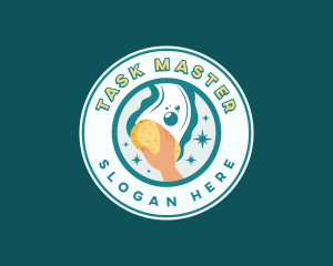 Sponge Hand Wash Cleaning logo design