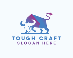 Tough Gradient Bull logo design