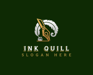 Publishing Feather Quill Ink logo design