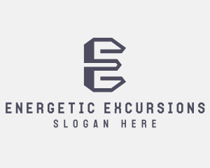 Industrial Steel Construction Letter E logo design