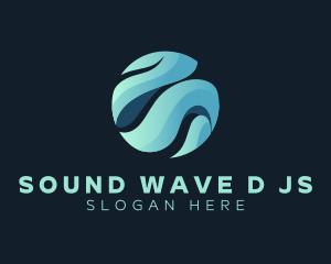 3d Swirl Globe Company logo design