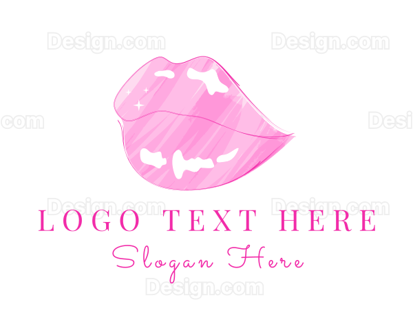 Pink Lips Lipstick Logo