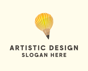 Artist Pencil Balloon logo design