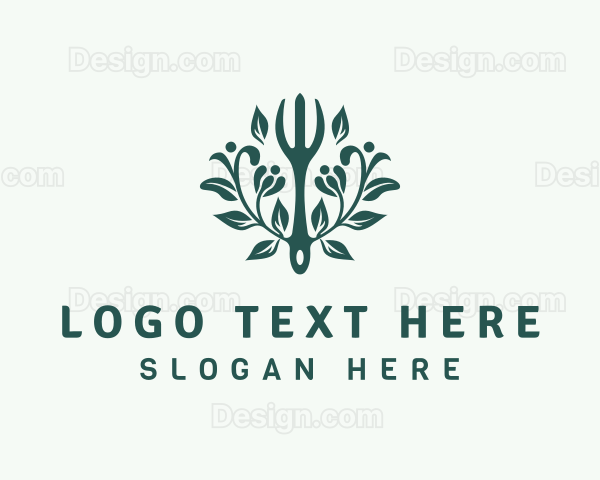 Floral Gardening Fork Logo