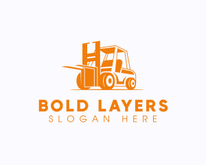 Factory Warehouse Forklift logo design