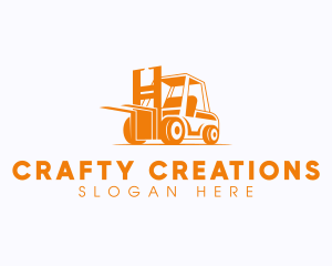 Factory Warehouse Forklift logo design