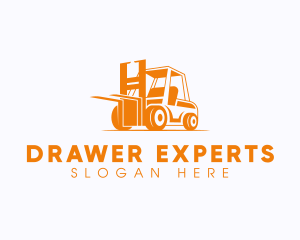 Factory Warehouse Forklift logo design