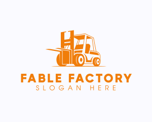 Factory Warehouse Forklift logo design