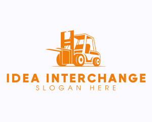 Factory Warehouse Forklift logo design