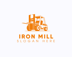 Factory Warehouse Forklift logo design