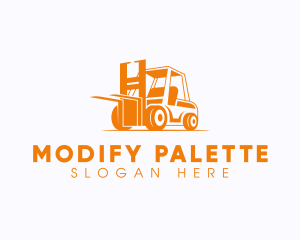 Factory Warehouse Forklift logo design