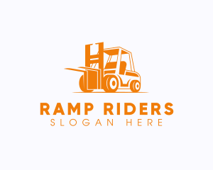 Factory Warehouse Forklift logo design