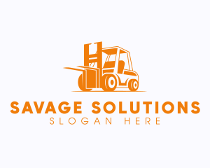 Factory Warehouse Forklift logo design