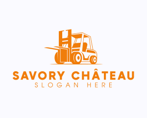 Factory Warehouse Forklift logo design