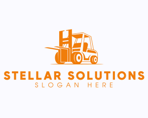 Factory Warehouse Forklift logo design