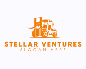 Factory Warehouse Forklift logo design