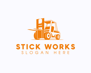 Factory Warehouse Forklift logo design