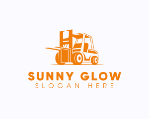 Factory Warehouse Forklift logo design