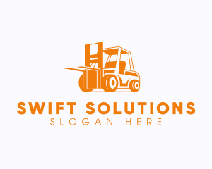 Factory Warehouse Forklift logo design