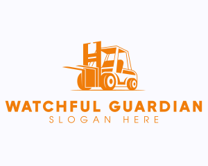 Factory Warehouse Forklift logo design